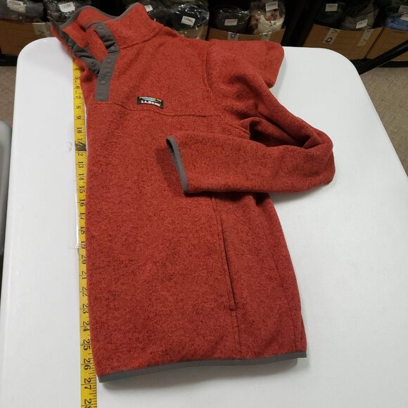 LL Bean Mens Pullover Fleece Sweater Size L Red Outdoors Hiking Comfort Rugged - Picture 5 of 7